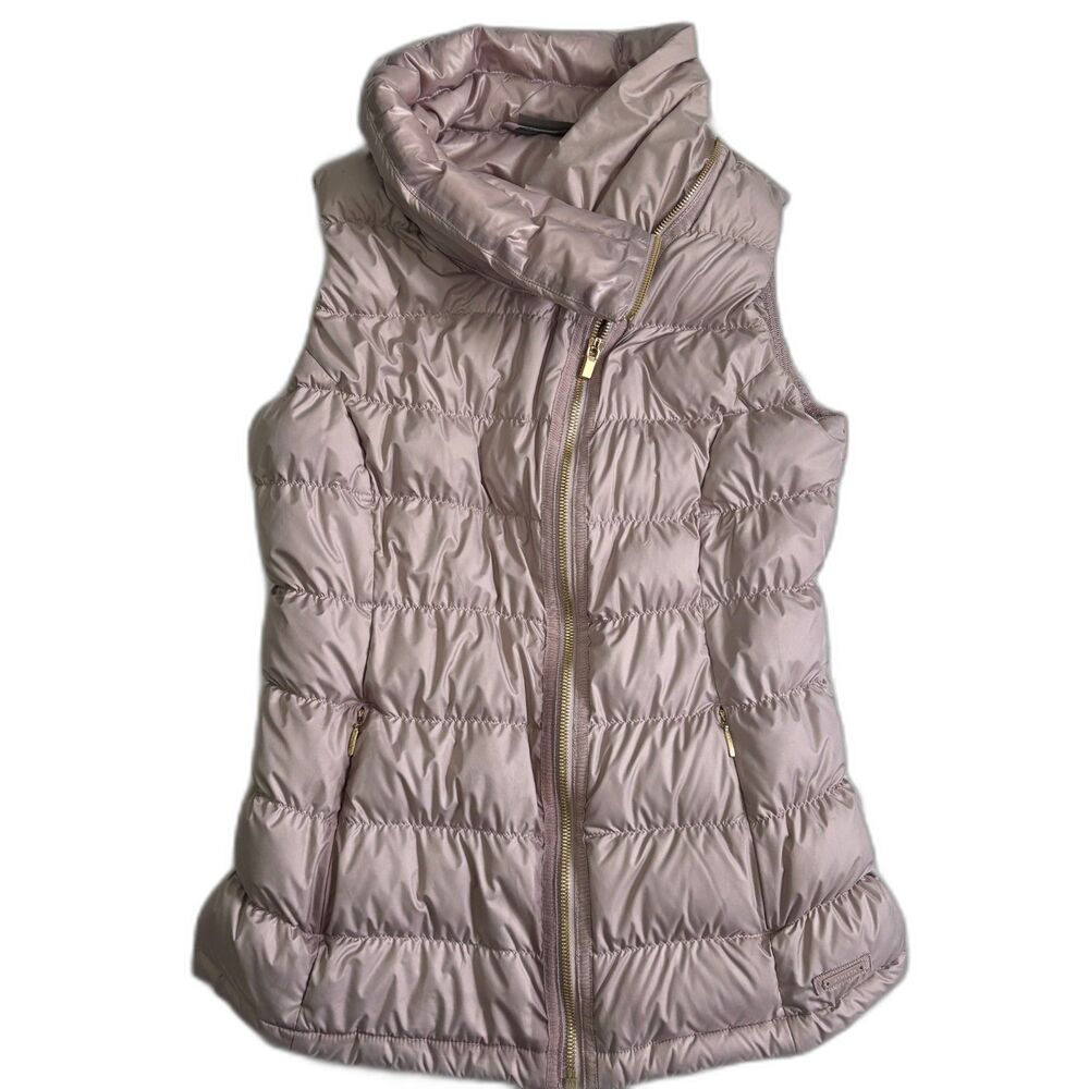Athleta Downabout Dusty Rose Gold Nylon Goose Down Puffer Vest Women’s M
